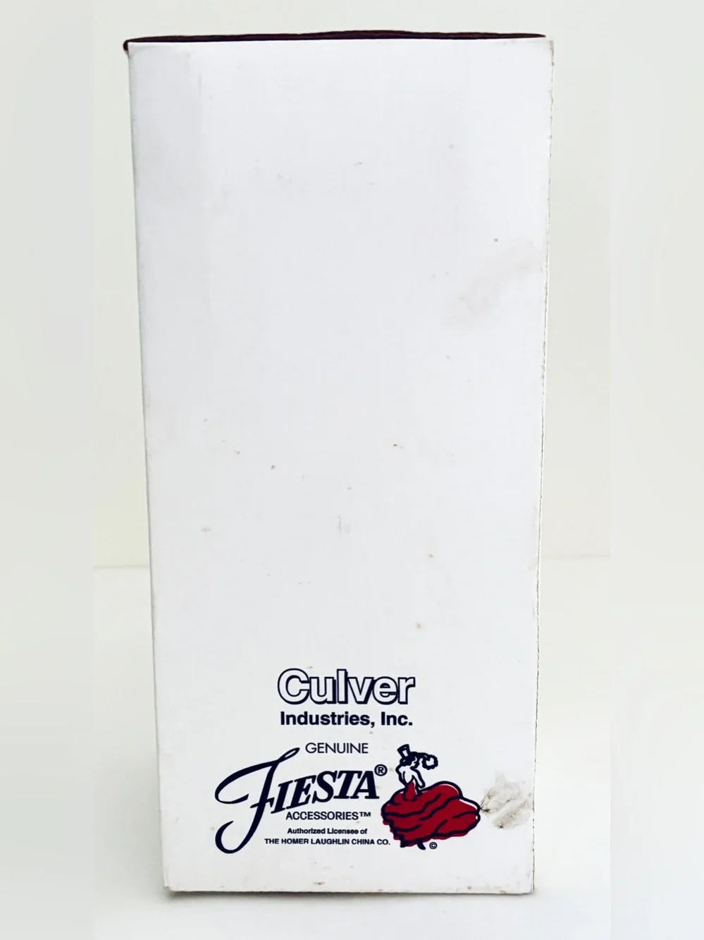 Vintage Fiesta Glass Floating Pillar Holder Hurricane Lamp Striped Original Box